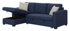 Navy Reversible Sectional with Pop-Up Sleeper and Storage Chaise