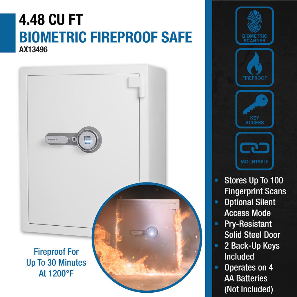 4.48 Cubic Ft Biometric Fireproof Safe