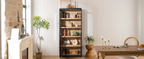 74.5''H Ash Wood Grain Display Cabinet