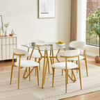 35.4-Inch Square Tempered Glass Dining Table