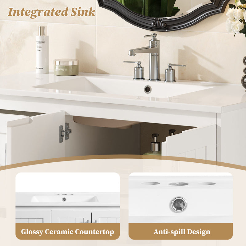 Modern 36" Wall Mounted Bathroom Vanity