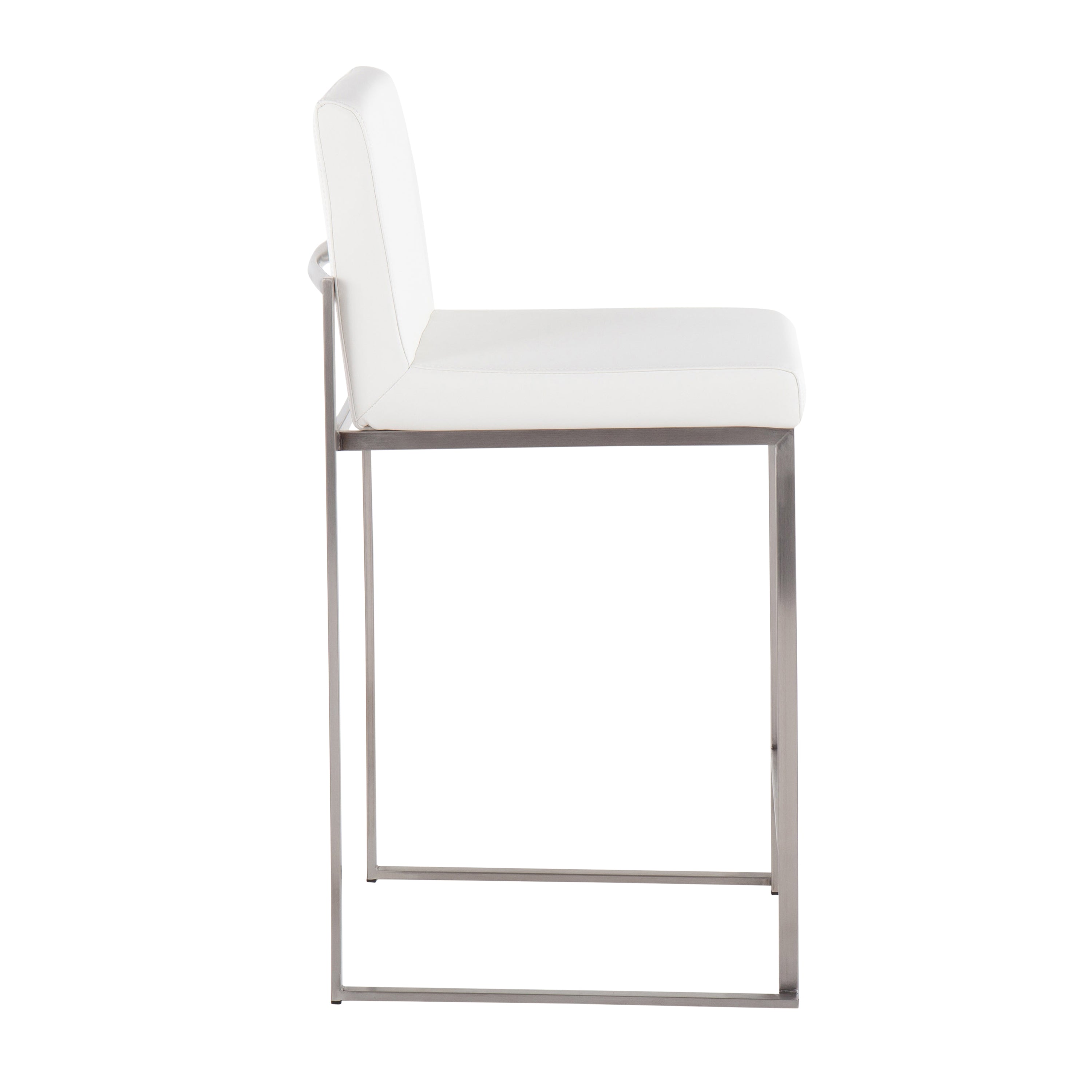 26" Contemporary High Back Counter Stool Set in Stainless Steel