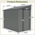 4x7 Foot Lean-To Shed in Olive