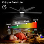 52 Inch Ceiling Fan with Lights and Remote