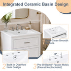 24 Inch Bathroom Vanity with Ceramic Sink