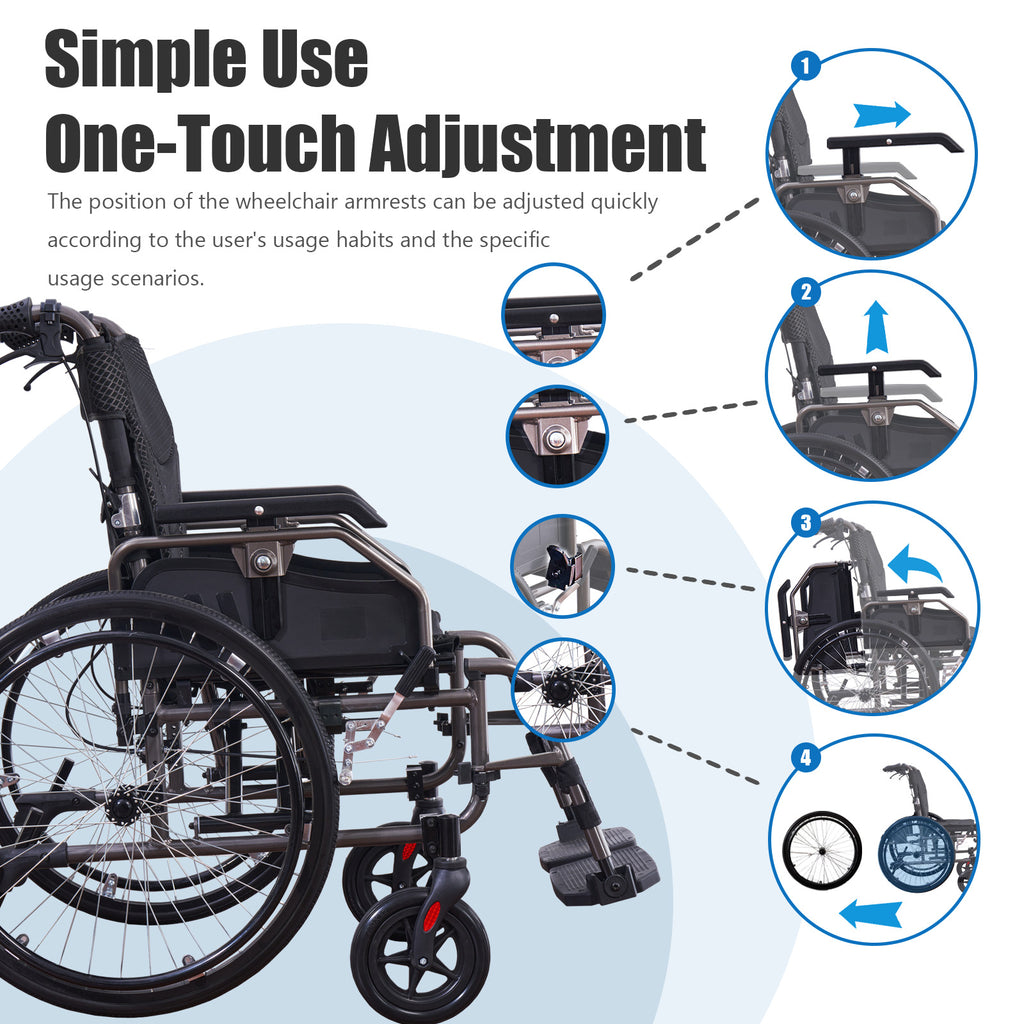 Aluminium Multi-Functional Manual Wheelchair