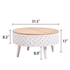Round Coffee Table with Storage – 31.5" Lift-Top Accent Table