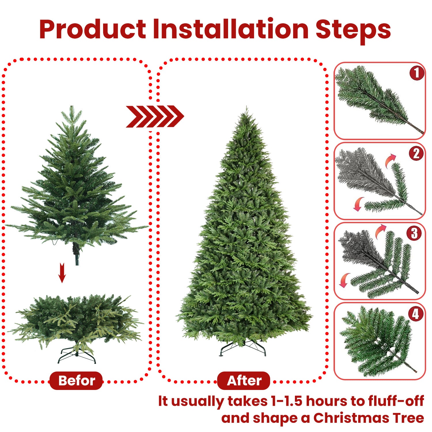 5ft Premium PE & PVC Artificial Christmas Tree