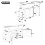 Foldable Outdoor Kitchen Island with Lockable Wheels