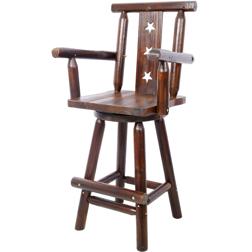 Rustic Bar Stool - Fir Wood Construction