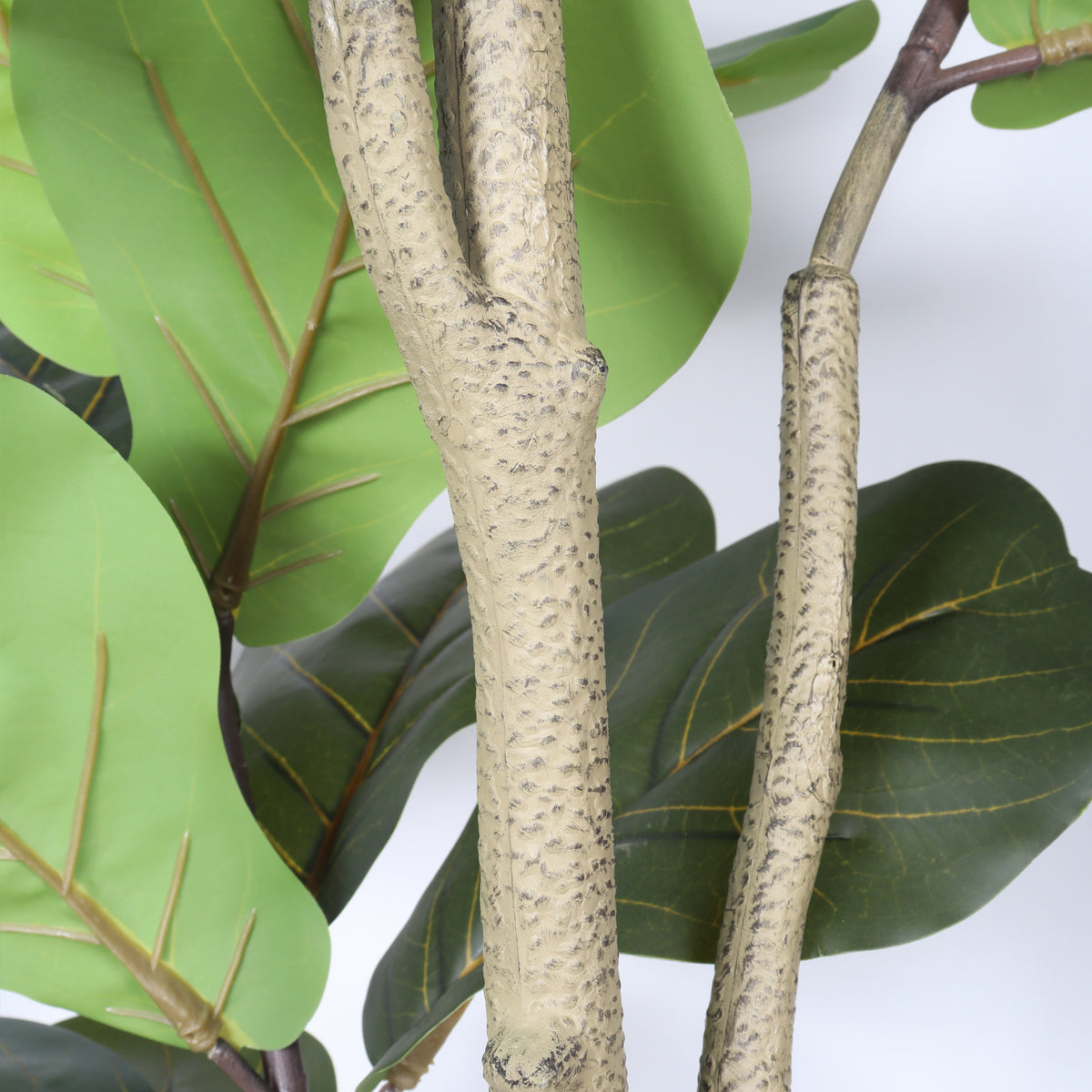 6ft Artificial Fiddle Leaf Fig Tree with Black Plastic Pot, Green