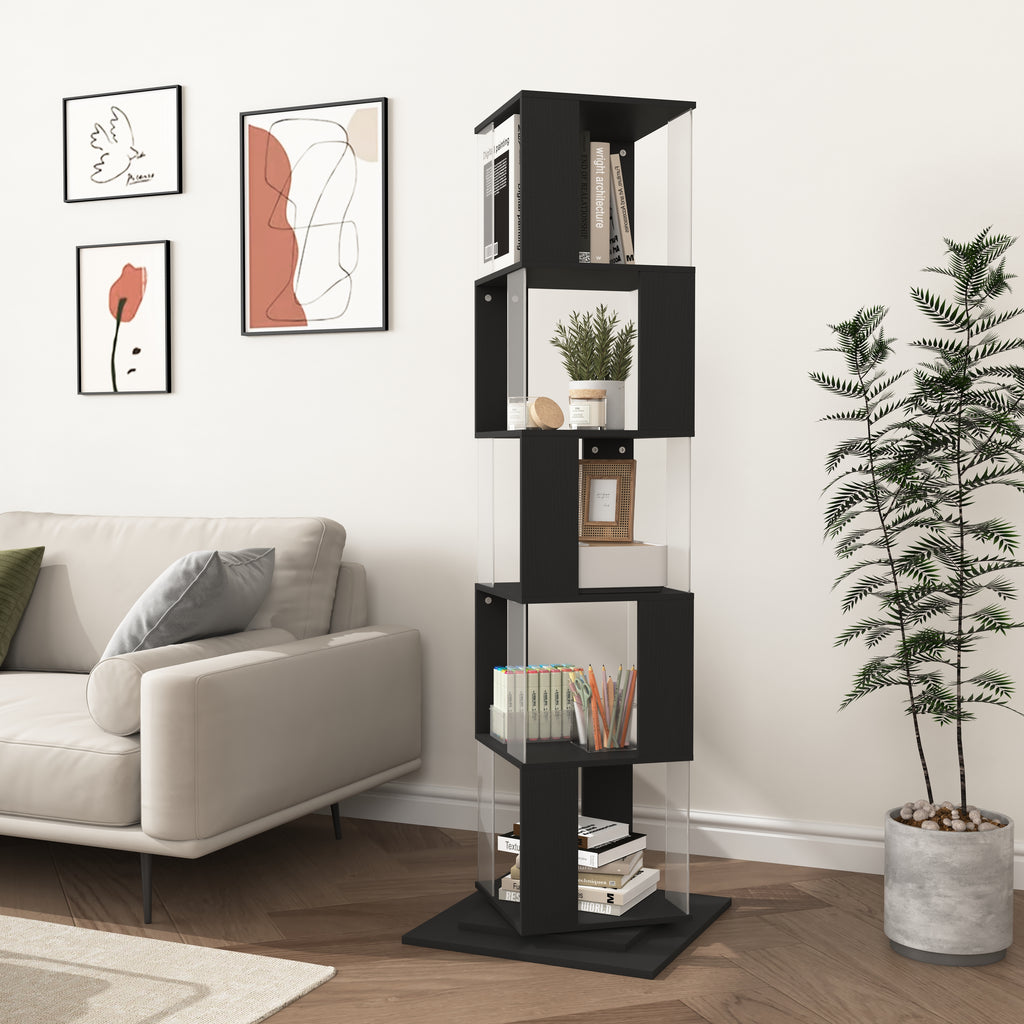 360° Rotating Bookshelf with Acrylic Plate