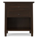 Warm Shaker Solid Wood Nightstand in Brunette
