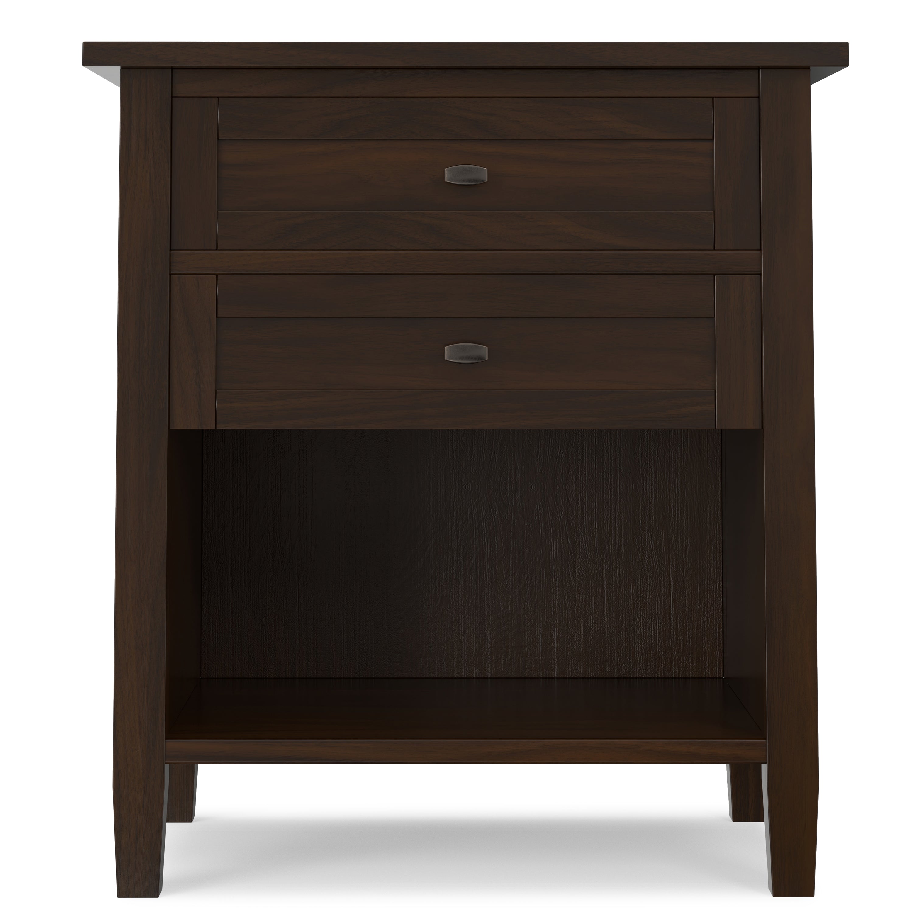 Warm Shaker Solid Wood Nightstand in Brunette