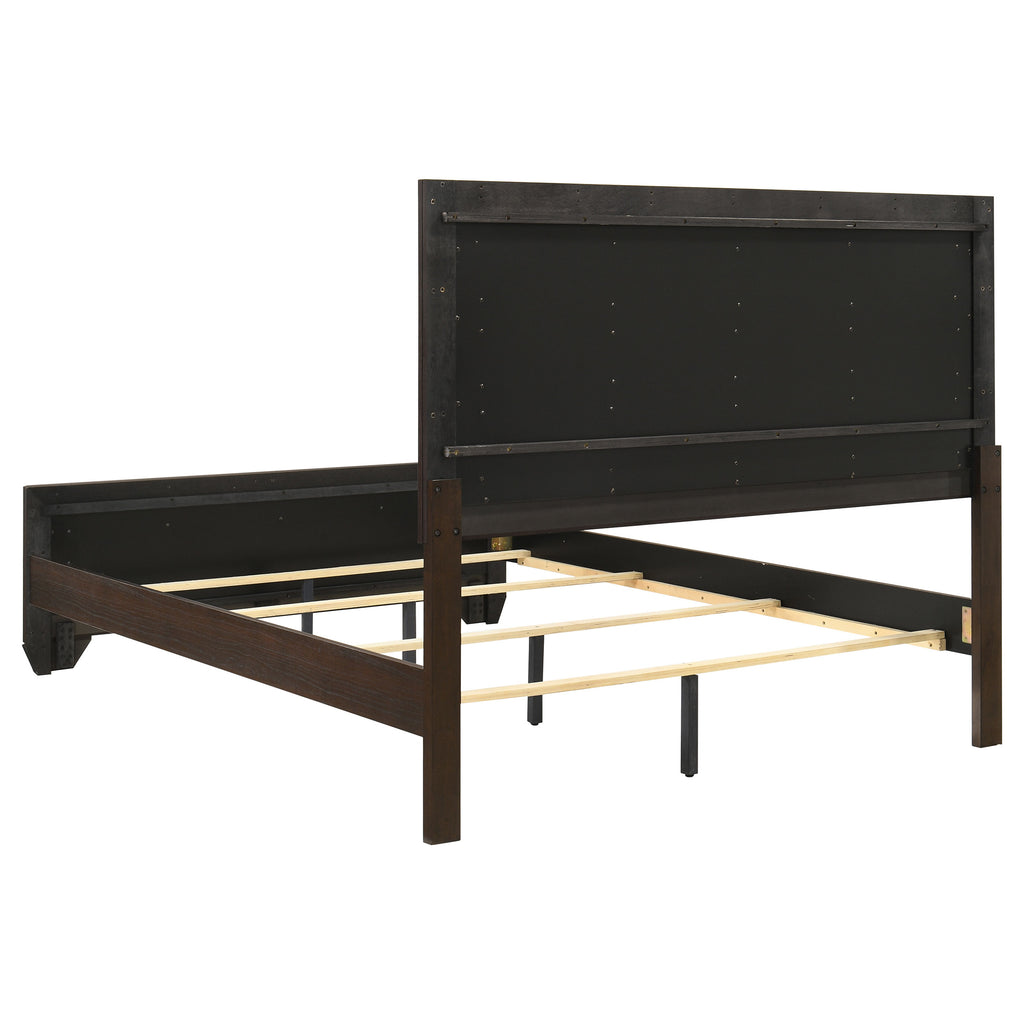 Harrison Wood Queen Panel Bed - Dark Cocoa