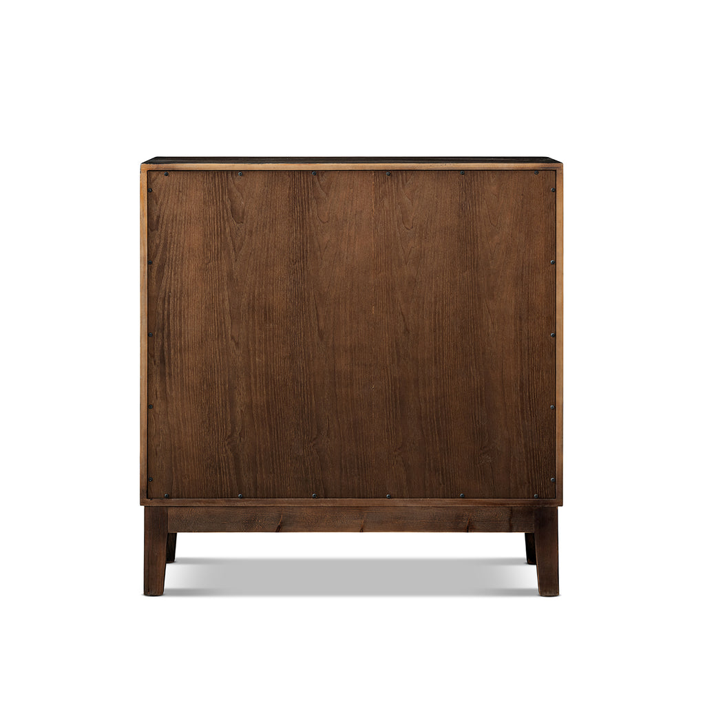 Koa 35-Inch Woven Wood Cabinet, Dark Brown