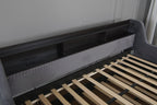Twin Size Daybed with Trundle, Upholstery Daybed with LED Light & Charging Station