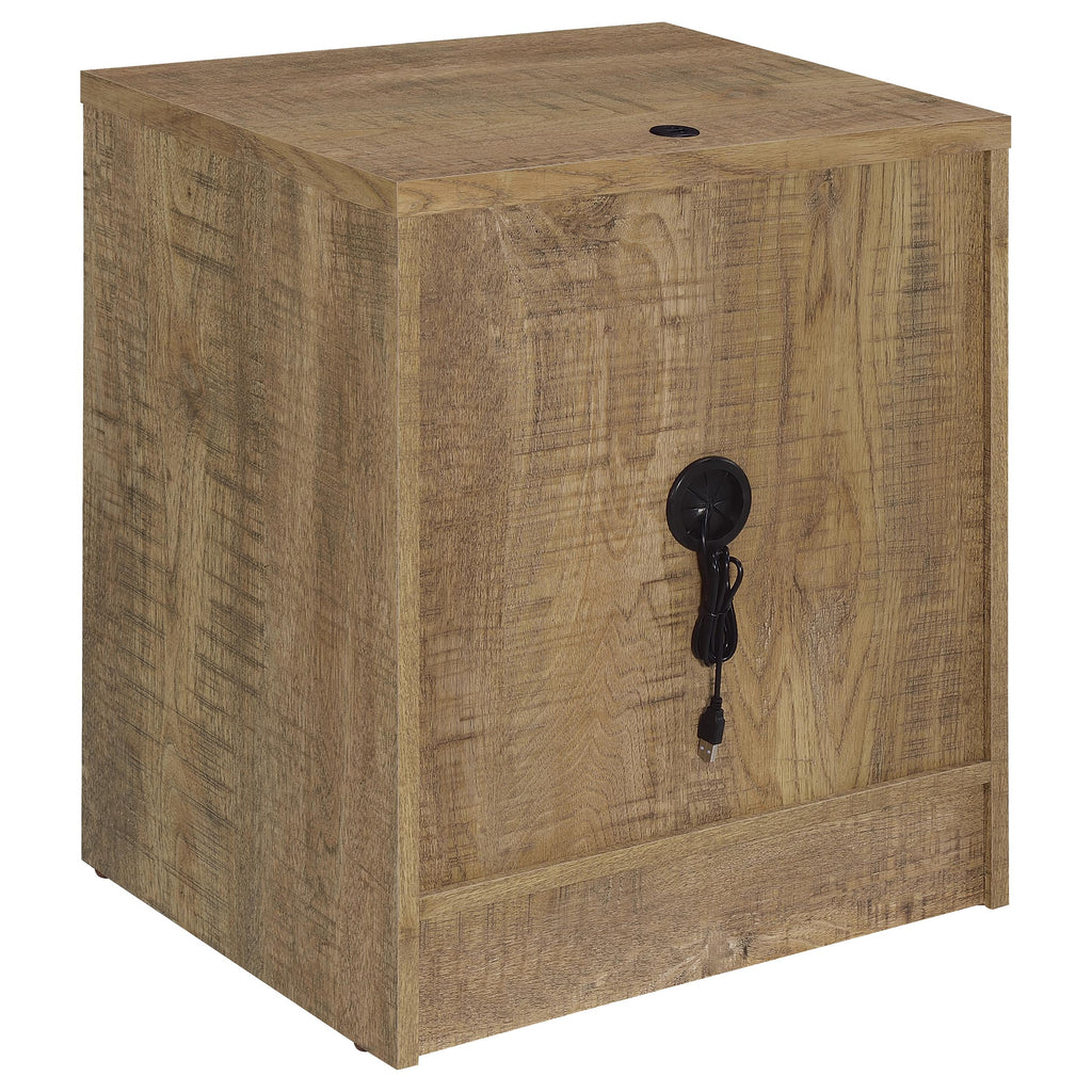 Geary Mango 2-Drawer Nightstand with LED Lights and USB