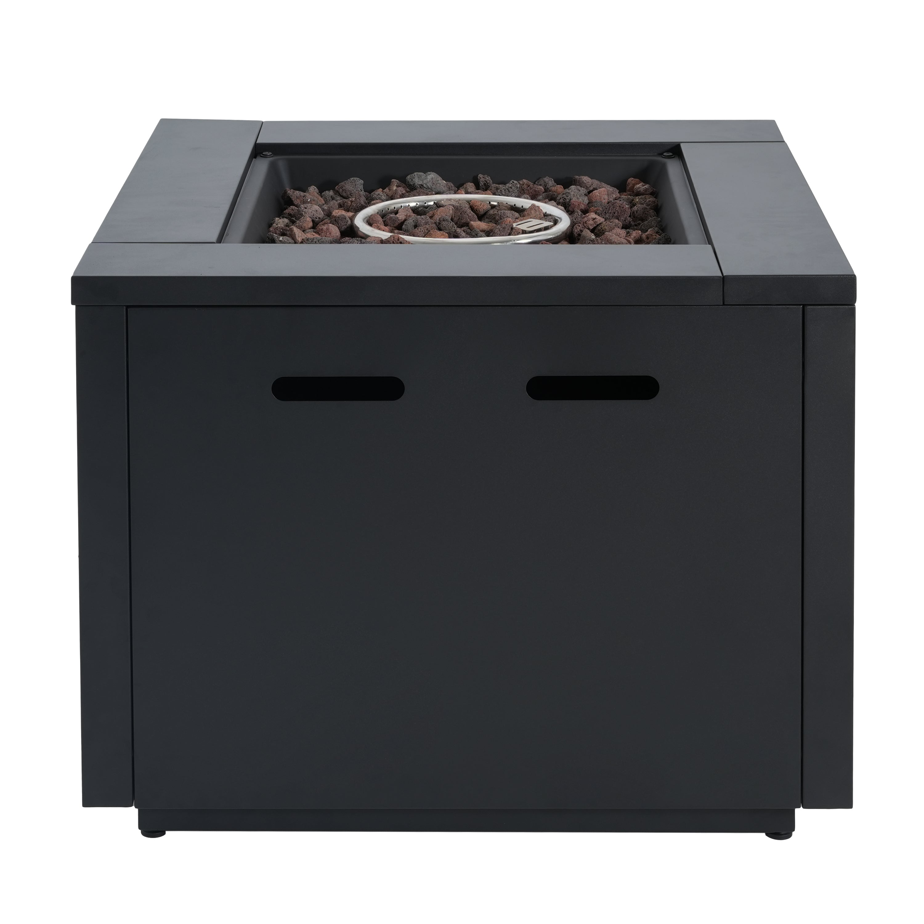 30inch Square  Steel Fire Pit Table, in Black,40000BTU