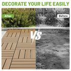 36 Pcs Interlocking Deck Tiles - Outdoor Waterproof Flooring