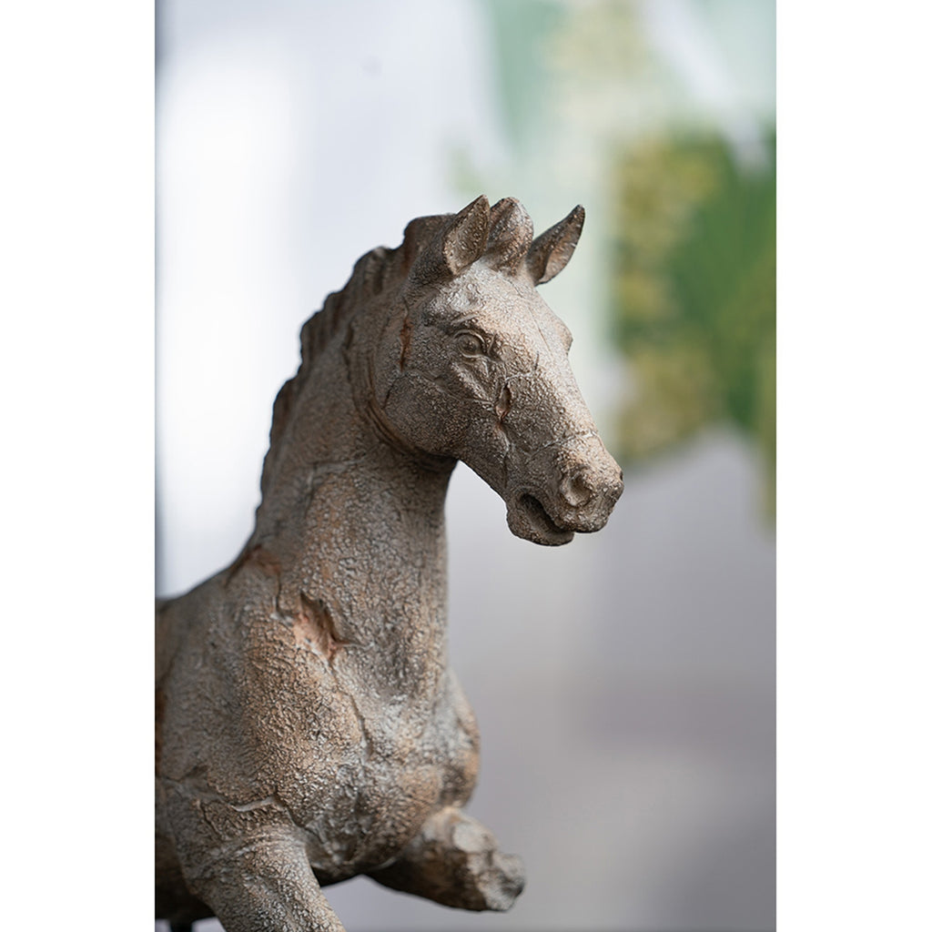 14" Antique Horse Statue On Stand