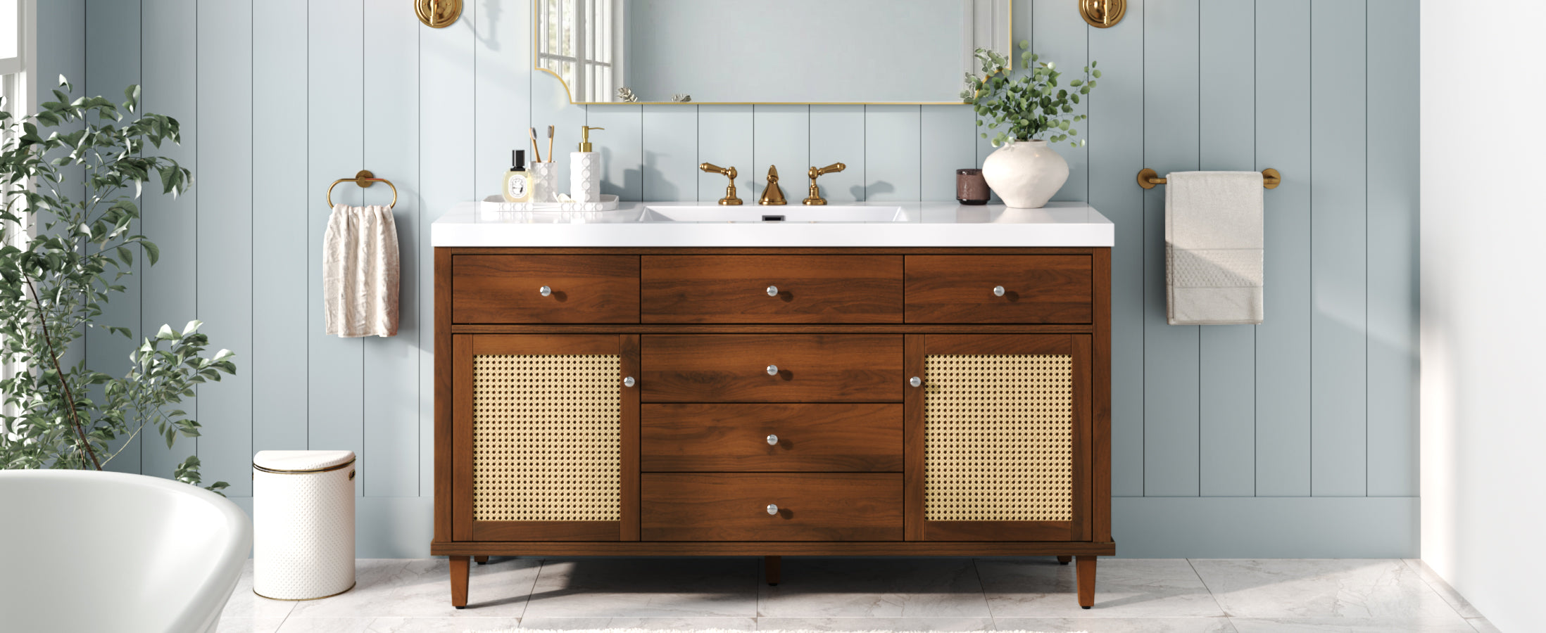 60" Bathroom Vanity with SMC Sink