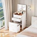 3 in 1 Vanity Desk with Open Top Mirror