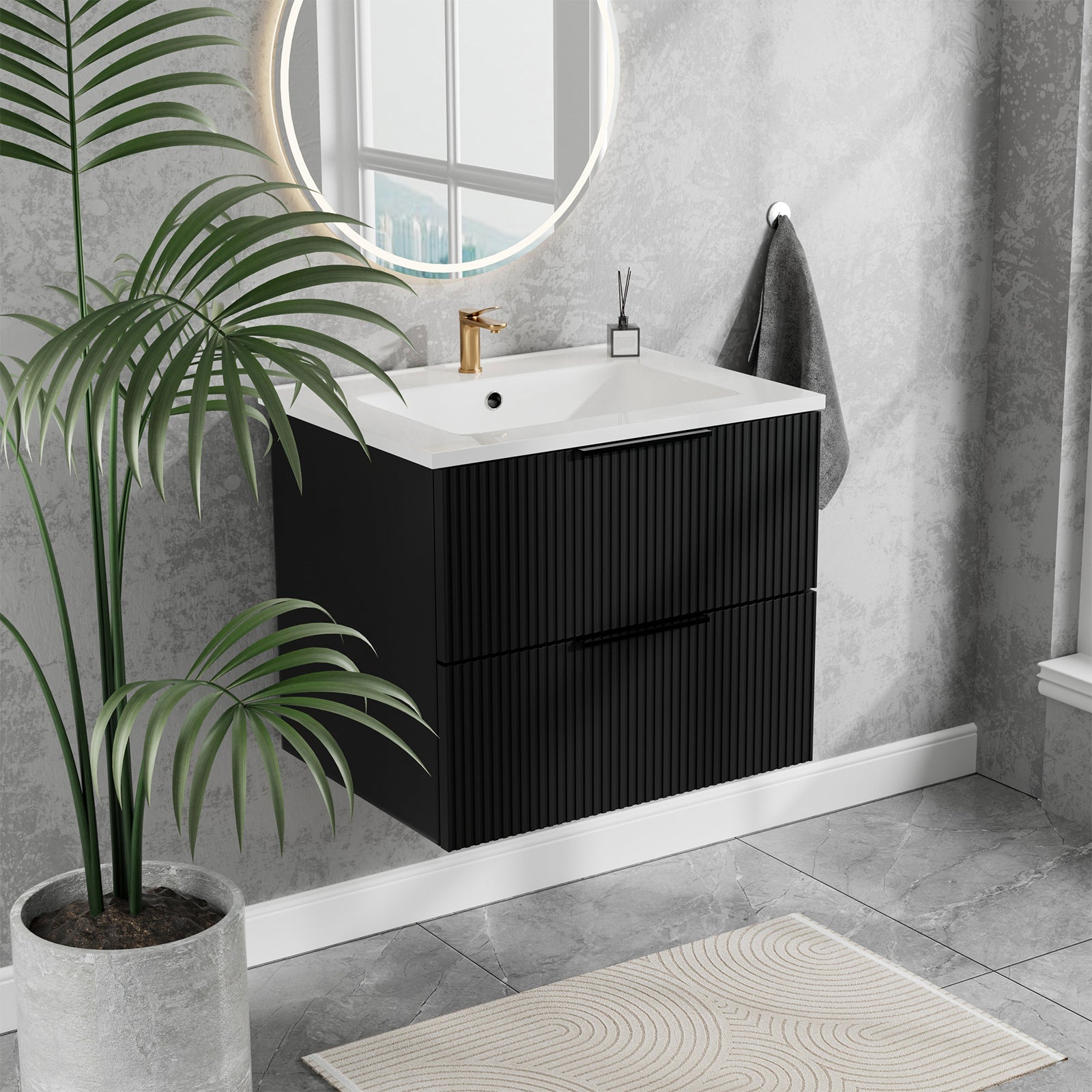 24 Inch Bathroom Vanity Cabinet With Ceramic Sink