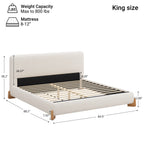 Elegant Boucle Upholstered Bed