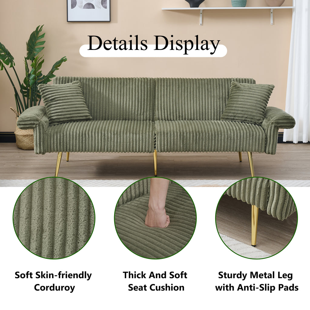 79 Inch Corduroy Sofa Bed