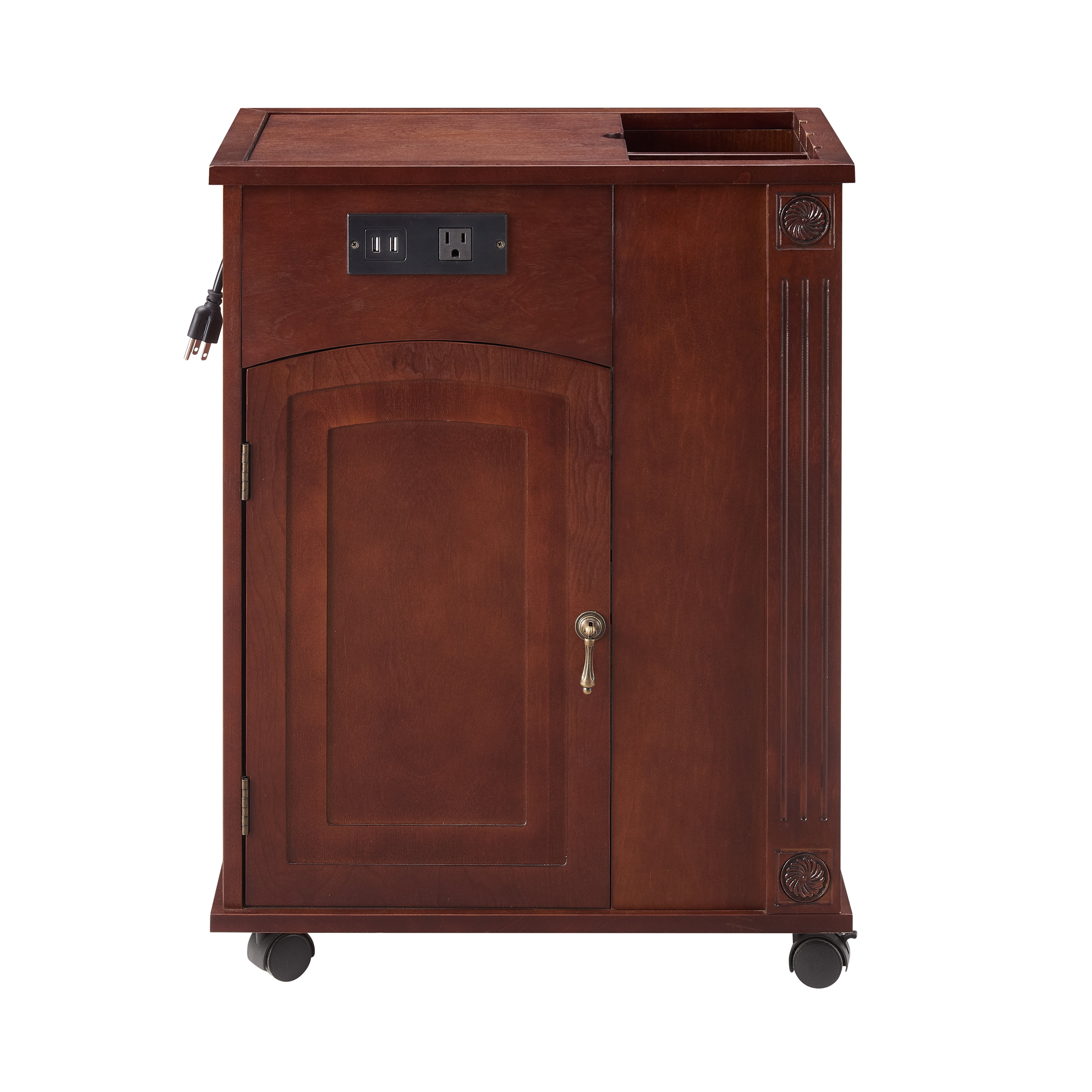 Powered Traditional End Table with Charging Station