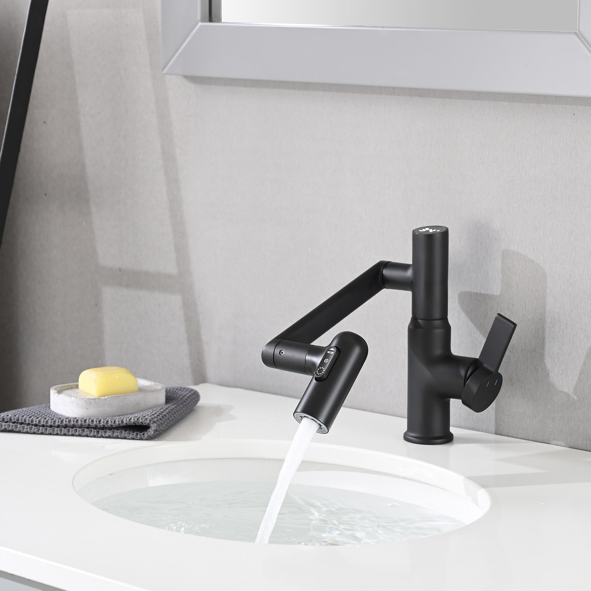 Bathroom Sink Faucet with Spray Function