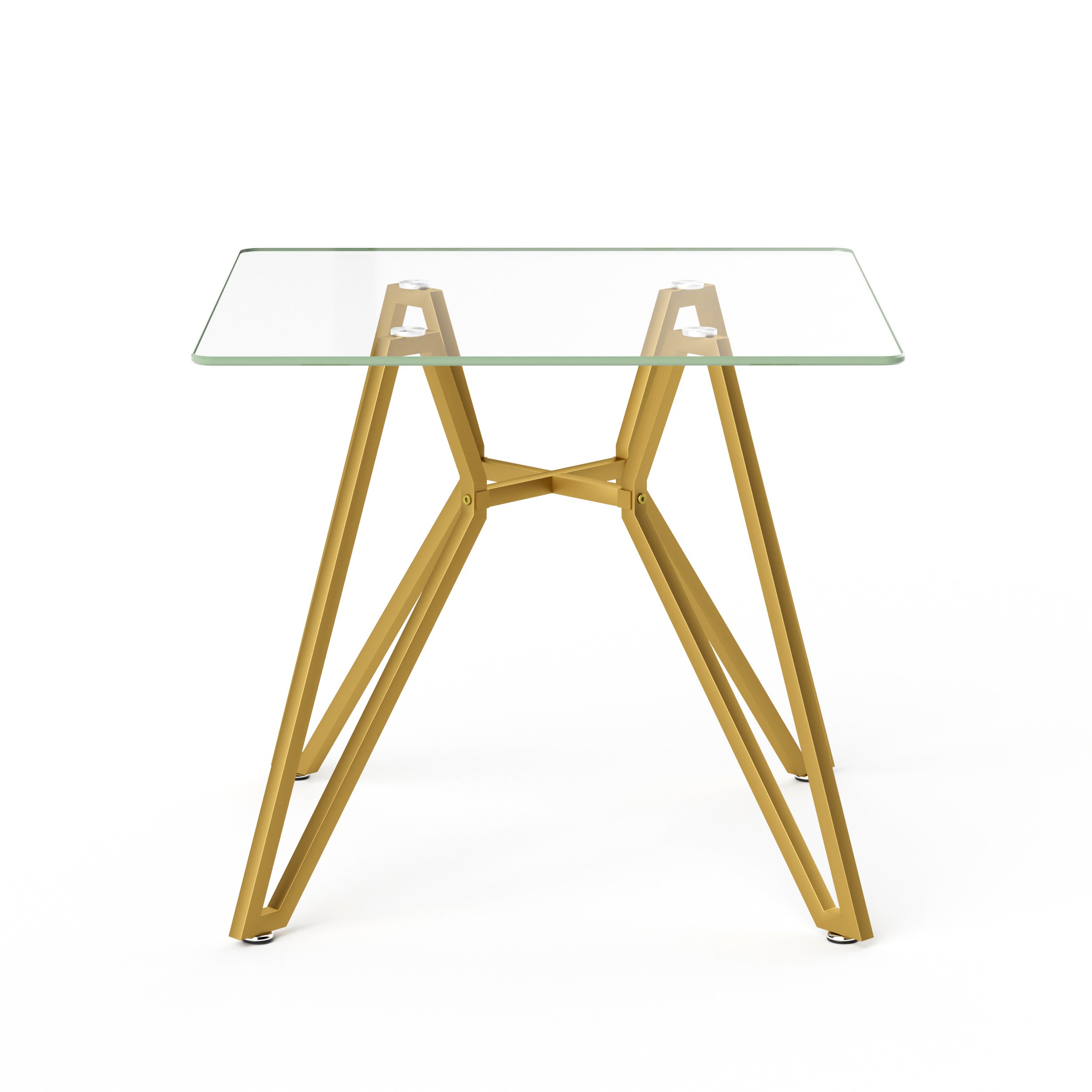 35.4-Inch Square Tempered Glass Dining Table