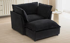 Modern Armchair Sofa with Movable Ottoman