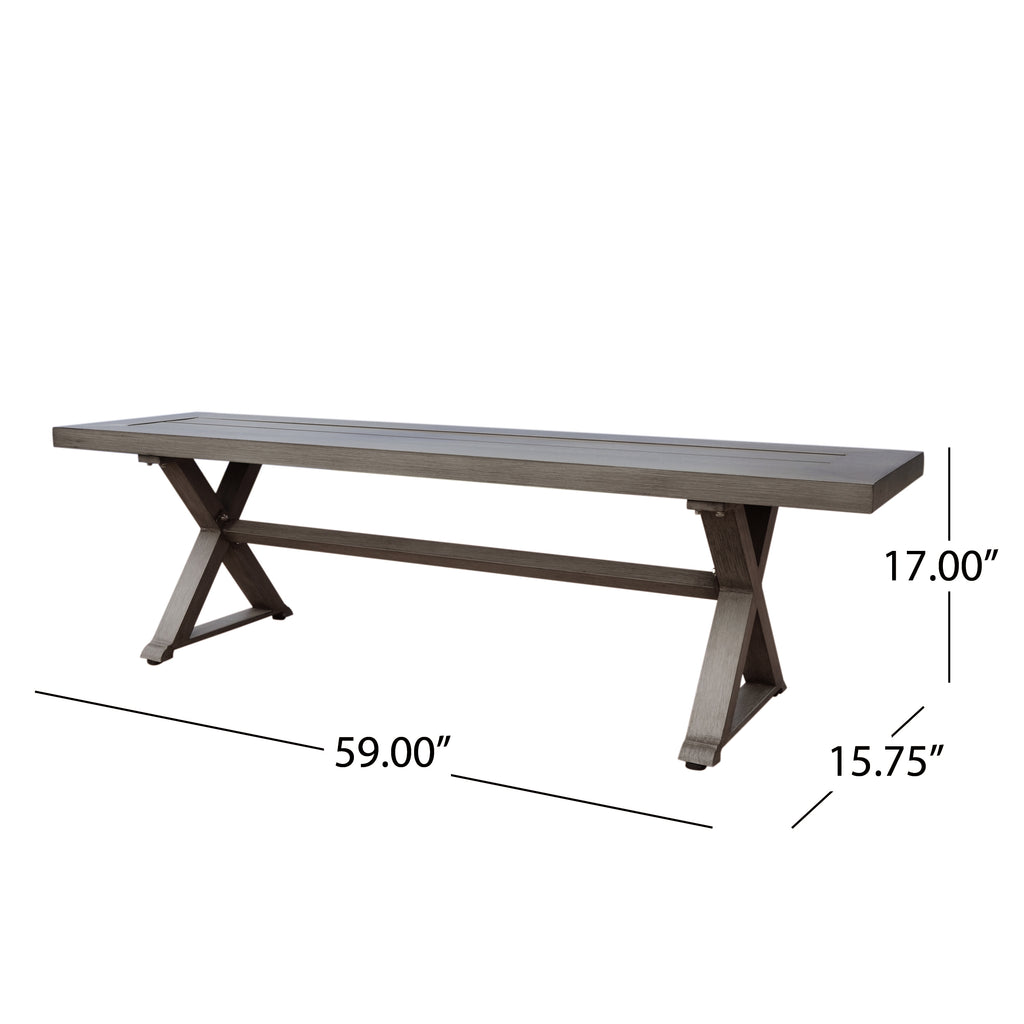 Modern Outdoor Aluminum Dining Bench