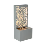 Light Gray Metal Leaf Cutout Water Wall Fountain