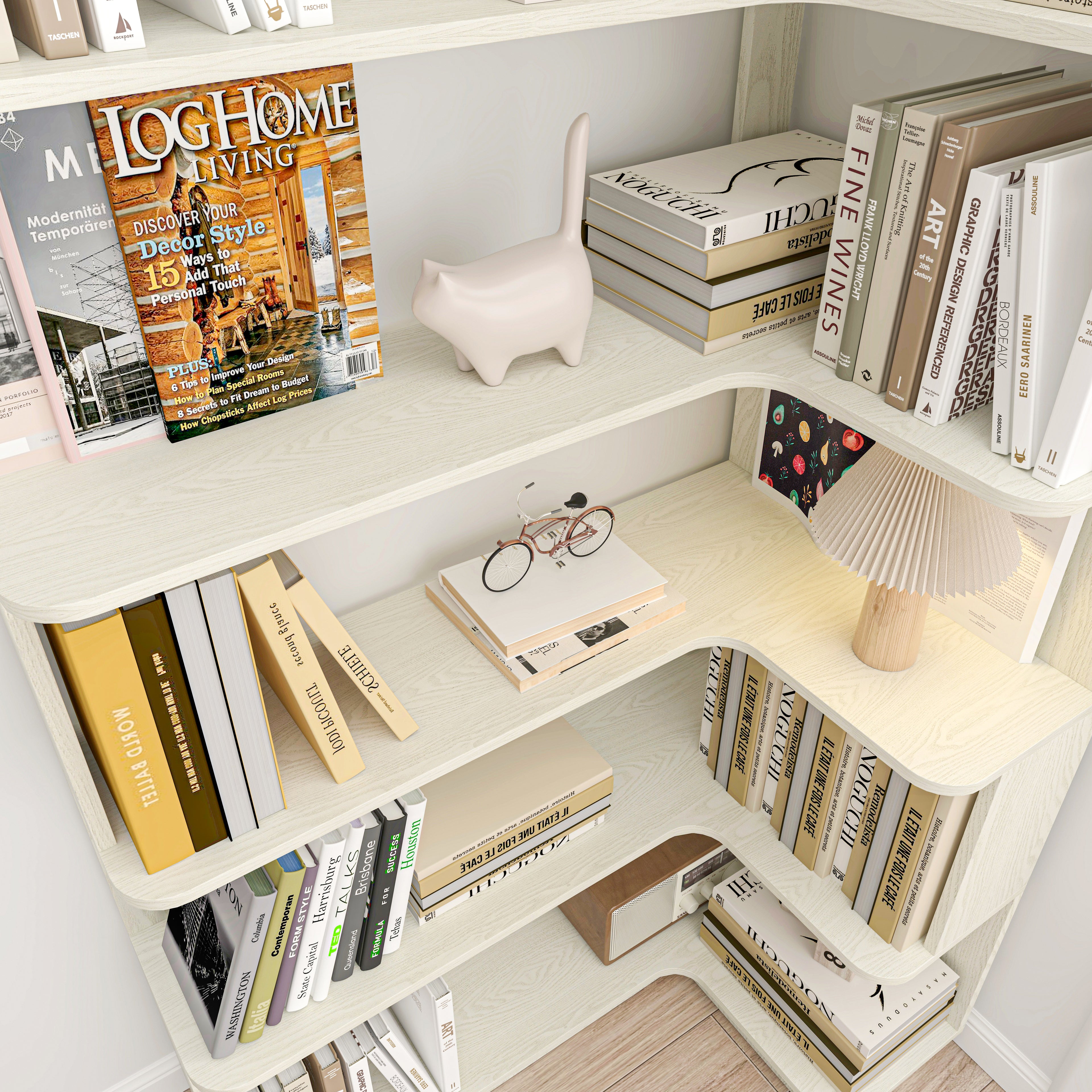 90cm Freestanding Corner Bookshelf