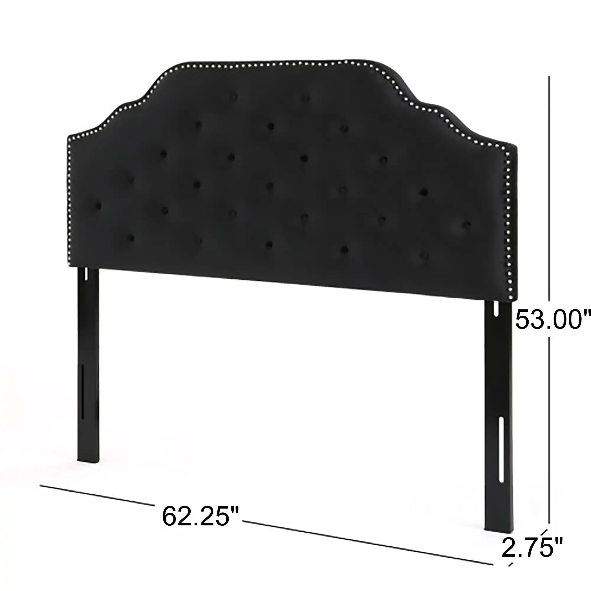 Charismatic Queen Size Headboard with Button Tufting and Nailhead Trim