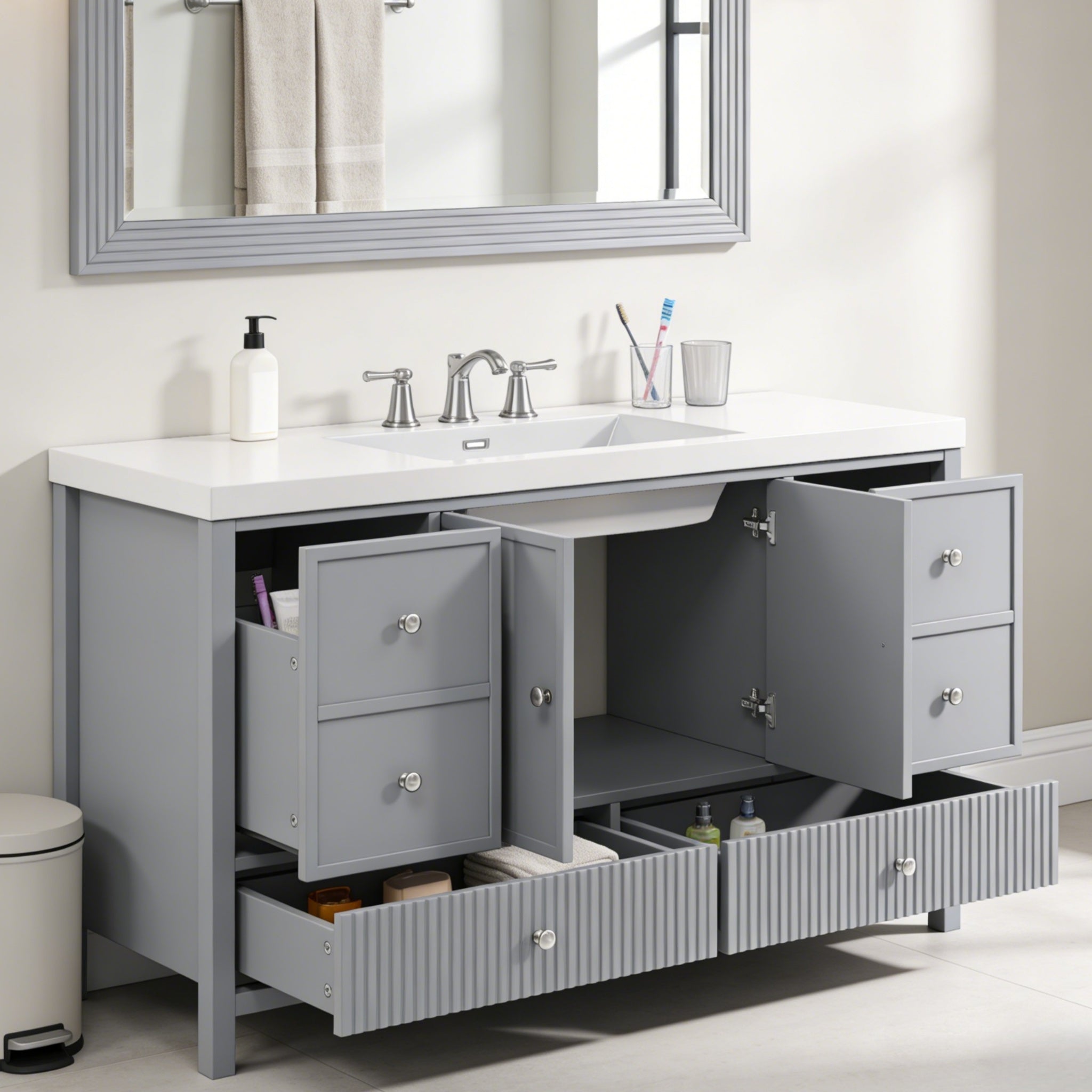 60" Bathroom Vanity with Separate Sink