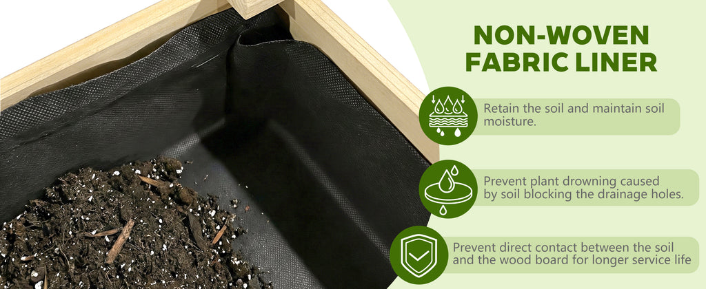 Raised Garden Bed 48x23x31.1-inch Elevated Wood Planter