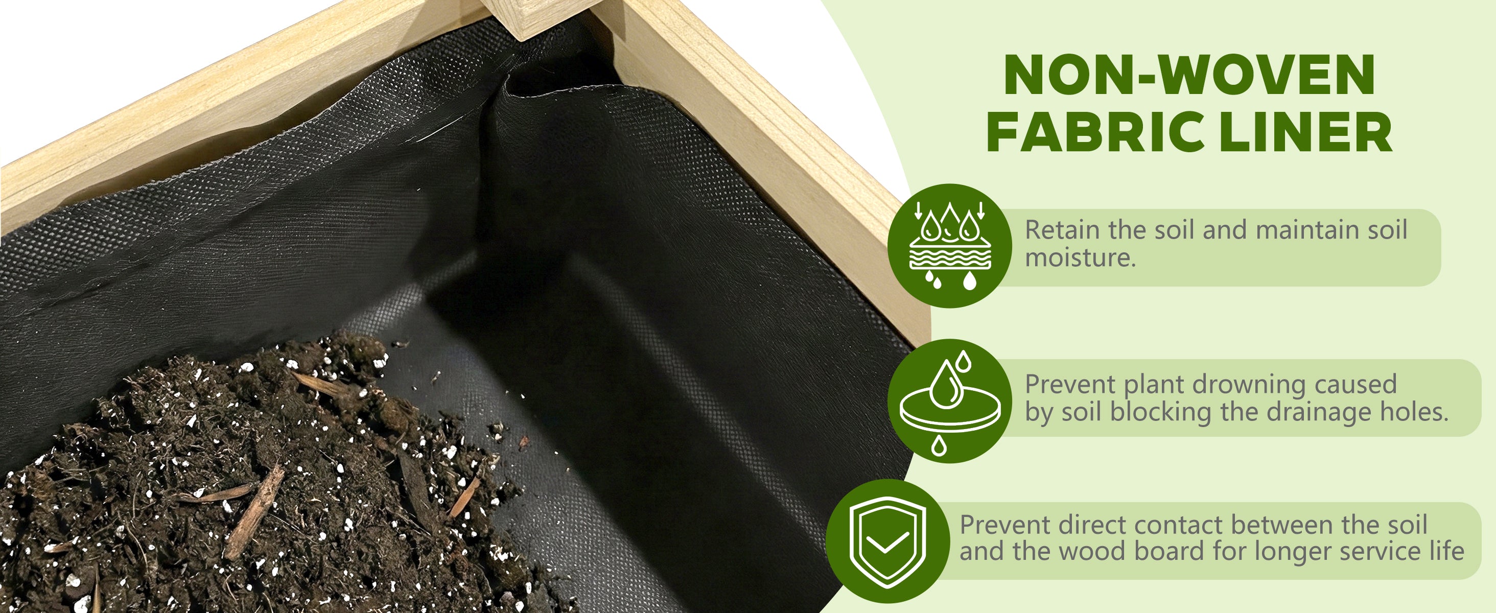 Raised Garden Bed 48x23x31.1-inch Elevated Wood Planter