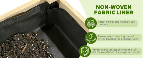 Raised Garden Bed 48x23x31.1-inch Elevated Wood Planter