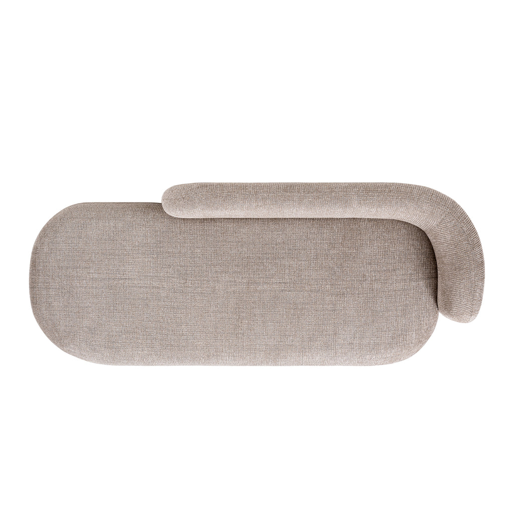 Aire 75" RAF Modern Rounded Chaise Lounge, Stone