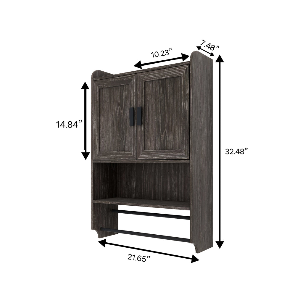 Bathroom Wall Cabinet with Doors and Adjustable Shelf