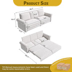 Chesterfield 3-in-1 Velvet Convertible Sleeper Sofa