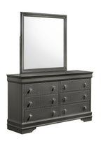 Blaze Modern Style Mirror Made with Wood in Metallic Gray