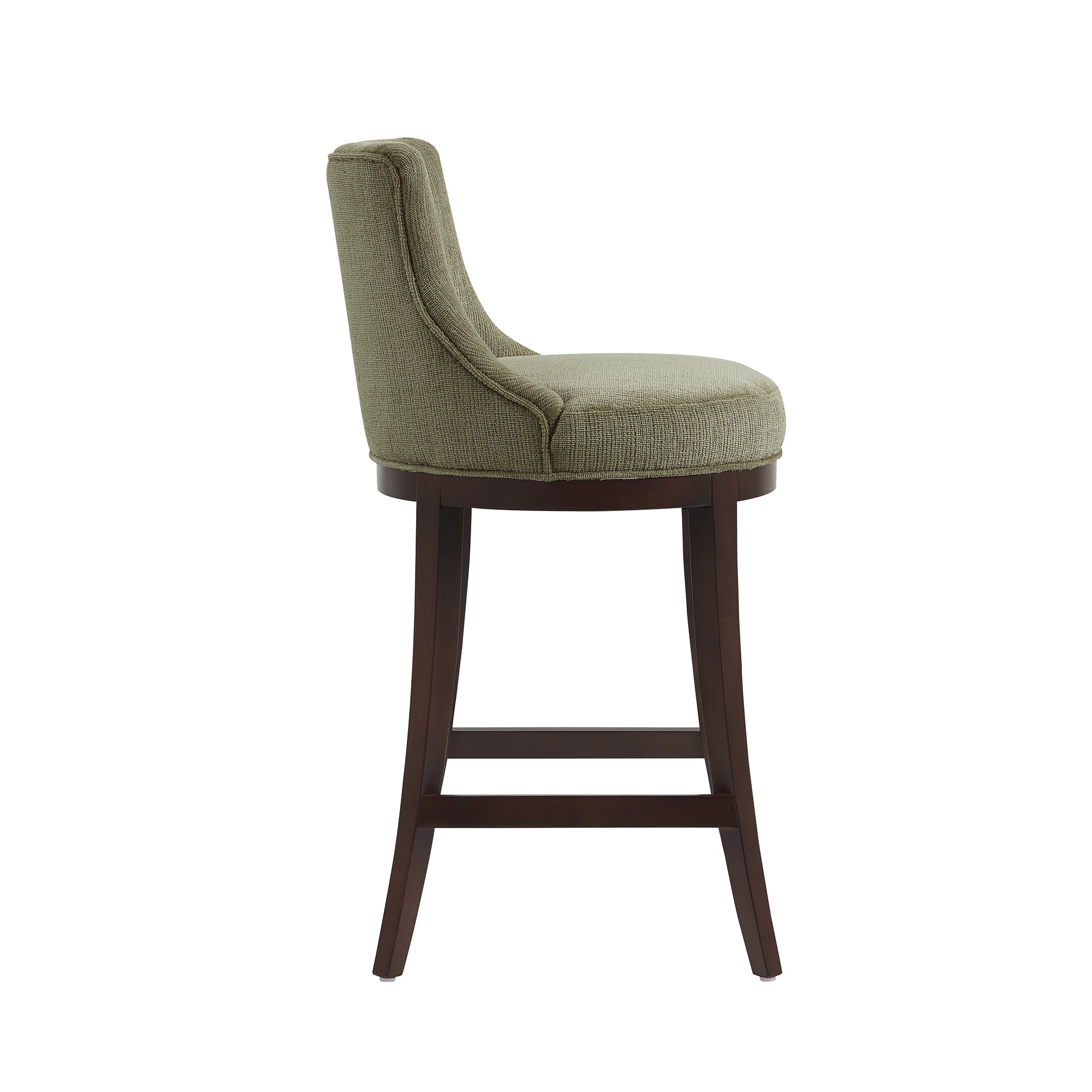 Lucia Wood Upholstered Chenille Barstool in Leaf