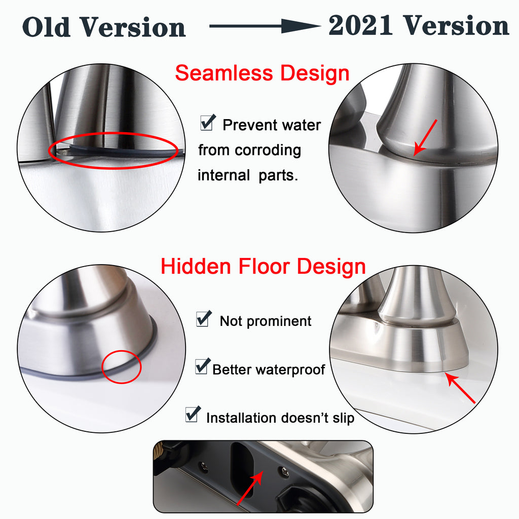 2-Handle 4-Inch Brushed Nickel Bathroom Faucet
