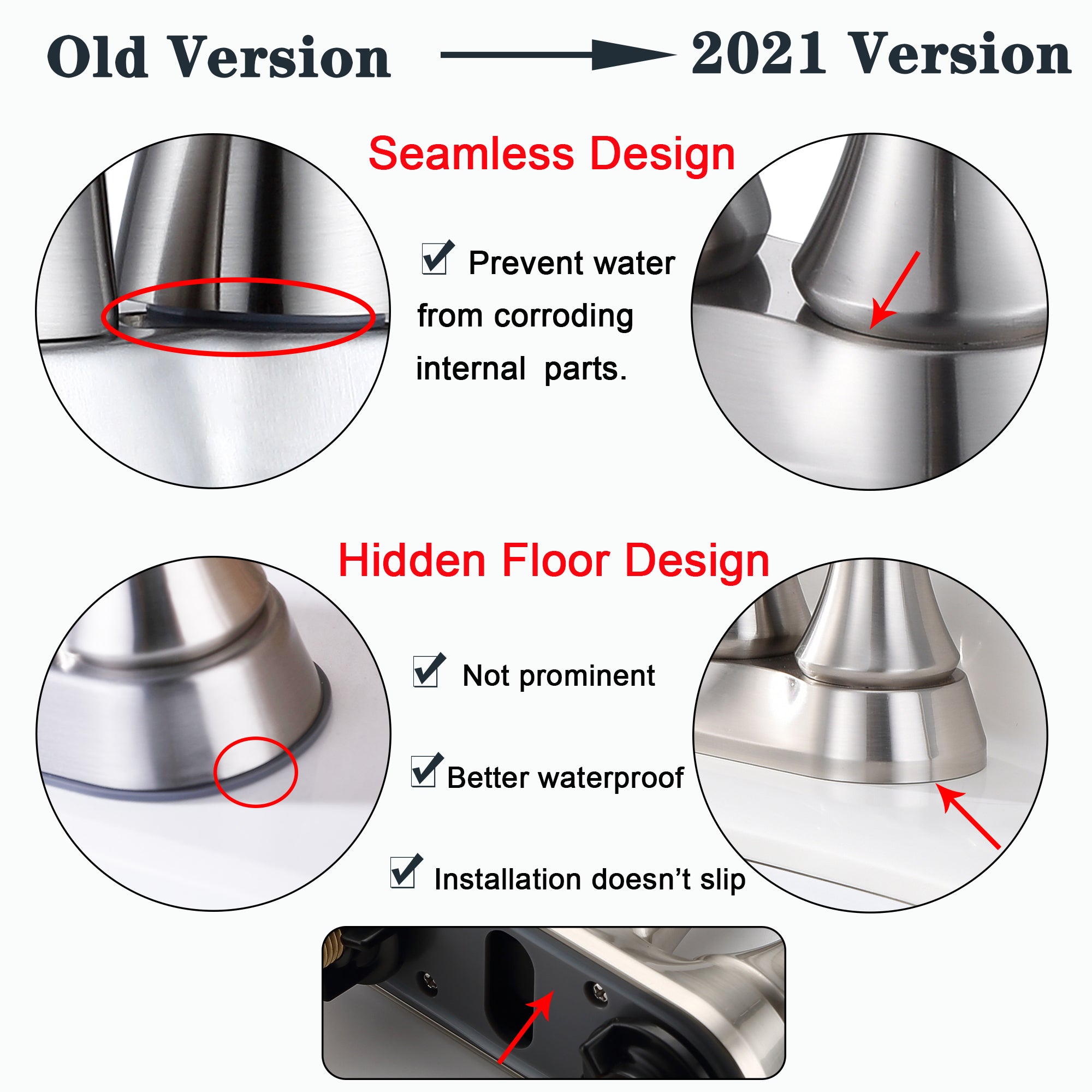 2-Handle 4-Inch Brushed Nickel Bathroom Faucet
