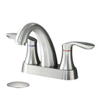 Two Handle 4 Inch Centerset Bathroom Sink Faucet with Pop-Up Drain